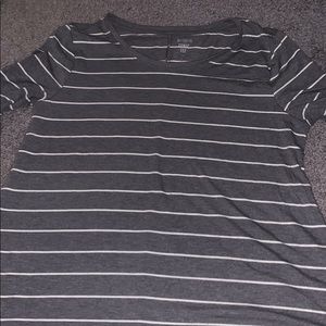 GRAY AND WHITE STRIPED SHIRT FROM KOHLS
